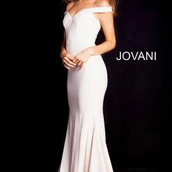Jovani 55187 Off The Shoulder Glitter Mermaid Prom Dress Pageant Gown Fitted Mermaid Dresses