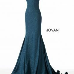 Jovani 55187 Off The Shoulder Glitter Mermaid Prom Dress Pageant Gown Fitted Mermaid Dresses
