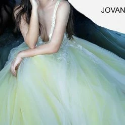 Jovani 55634 Long Floral Appliques Prom Dress Lace Ballgown V Neck Illusion Ballgown Dresses 44 Jovani 55634 Long Floral Appliques Prom Dress Lace Ballgown V Neck Illusion Ballgown Dresses