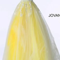 Jovani 55634 Floral Appliques Prom Dress Ballgown Lace Tulle Long V Neck 42 Jovani 55634 Floral Appliques Prom Dress Ballgown Lace Tulle Long V Neck