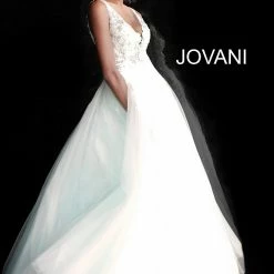 Jovani 55634 Floral Appliques Prom Dress Ballgown Lace Tulle Long V Neck 39 Jovani 55634 Floral Appliques Prom Dress Ballgown Lace Tulle Long V Neck