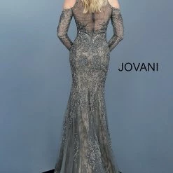 Discontinued Jovani 55801 Gunmetal Sizes 00-24
