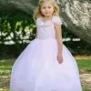In Stock Long Girls Size 2 Pink Off The Shoulder Cinderella Dress Shimmer Flower Girl Pageant