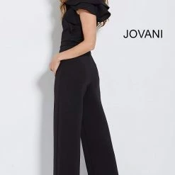 Jumpsuits & Rompers Jovani 57239 Strapless Ruffle Shoulder Jumpsuit Pageant Wear