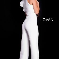Jumpsuits & Rompers Jovani 57239 Strapless Ruffle Shoulder Jumpsuit Pageant Wear