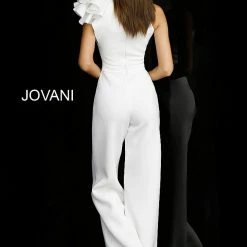 Jumpsuits & Rompers Jovani 57239 Strapless Ruffle Shoulder Jumpsuit Pageant Wear