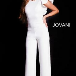Jumpsuits & Rompers Jovani 57239 Strapless Ruffle Shoulder Jumpsuit Pageant Wear
