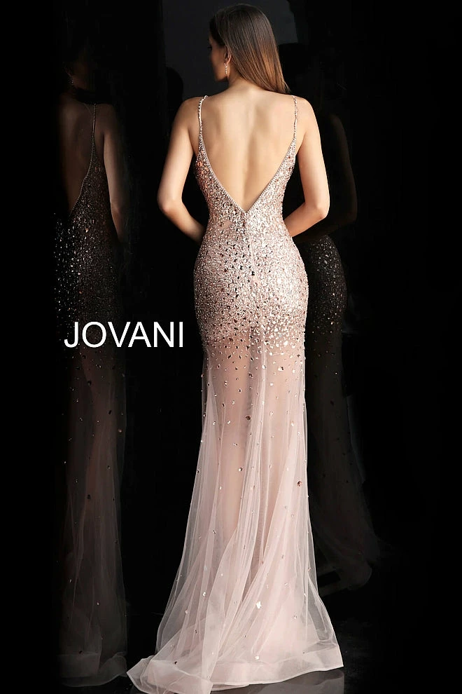 Jovani 57300 Black Or Blush Sheer Couture Embellished Pageant Gown 4 Jovani 57300 Black Or Blush Sheer Couture Embellished Pageant Gown