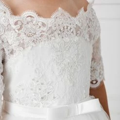 In Stock Corset Dresses Tip Top 5773 Girls Size 12 Lace Off The Shoulder Flower Girl Dress Communion Corset Flower Girl Dress