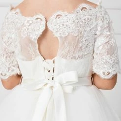 In Stock Tip Top Kids 5773 Girls Size 4 Lace Off The Shoulder Flower Girl Communion Corset Flower Girl Dress