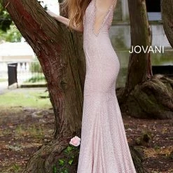 Jovani 57897 Plunging Neckline Embellished Fitted Prom Dress