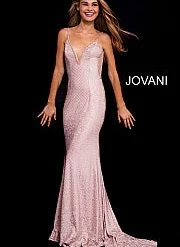 Jovani 57897 Plunging Neckline Embellished Fitted Prom Dress