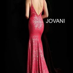 Jovani 57897 Plunging Neckline Embellished Fitted Prom Dress