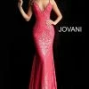 Jovani 57897 Plunging Neckline Embellished Fitted Prom Dress
