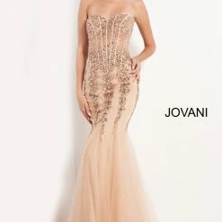 Mermaid Dresses Jovani 5908 Sheer Corset Mermaid Prom Dress Pageant Sexy Embellished Formal Gown