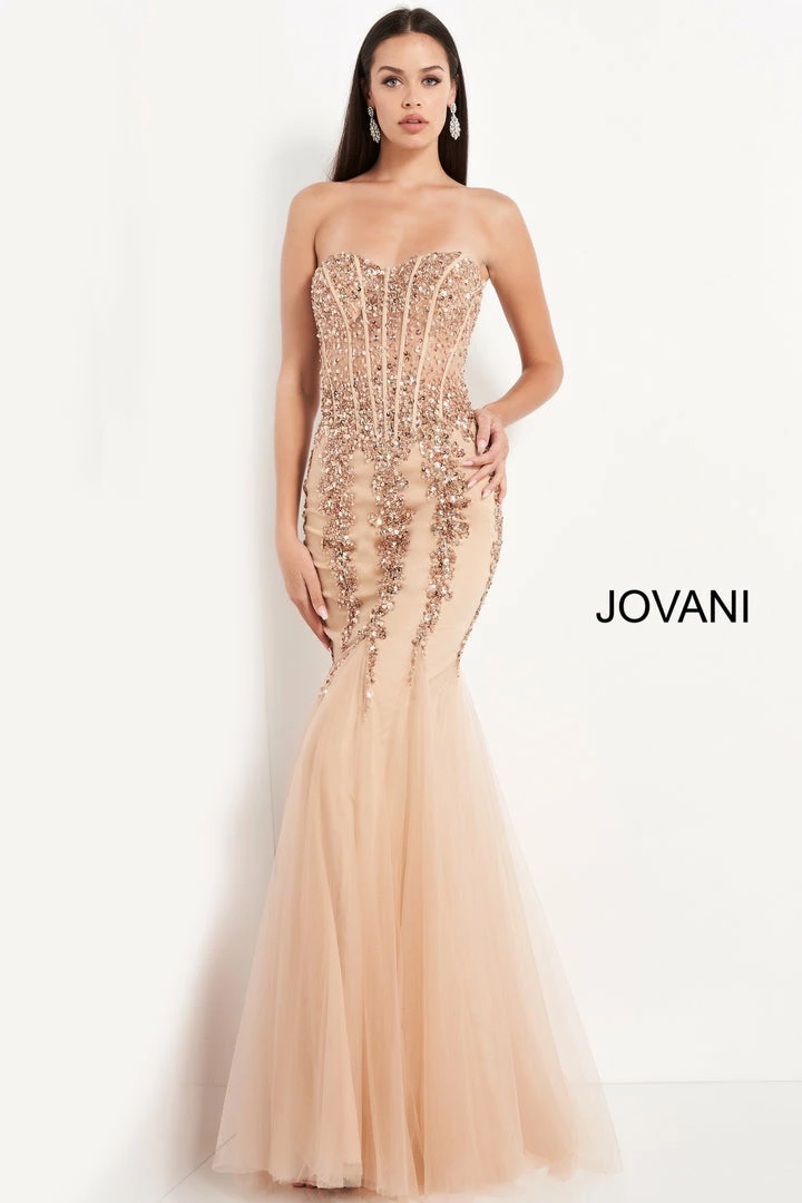 Jovani 5908 Sheer Corset Mermaid Prom Dress Pageant Sexy Embellished Formal Gown 5 Jovani 5908 Sheer Corset Mermaid Prom Dress Pageant Sexy Embellished Formal Gown