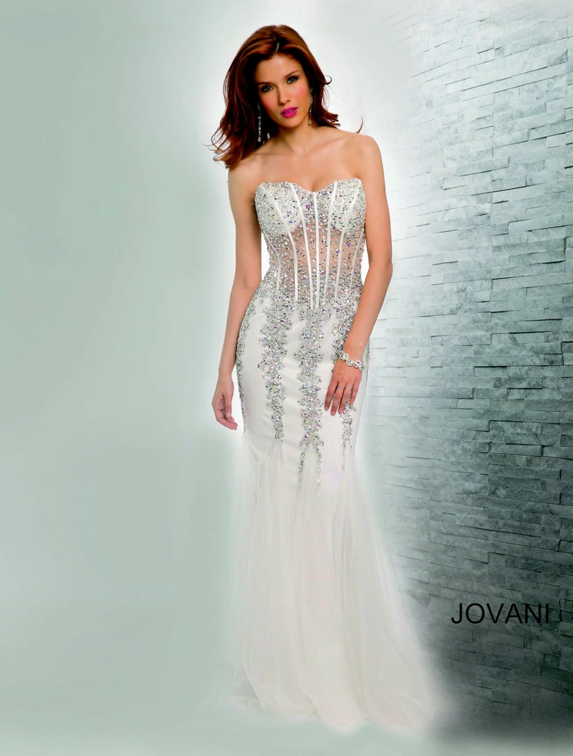 Jovani 5908 Sheer Corset Mermaid Prom Dress Pageant Sexy Embellished Formal Gown 16 Jovani 5908 Sheer Corset Mermaid Prom Dress Pageant Sexy Embellished Formal Gown