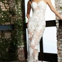 Jovani Bridal Jovani 59225 Sheer Sequin Embellished Lace Jumpsuit Formal Long Body Suit Jumpsuits & Rompers