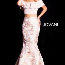 In Stock Jovani 59666 Two Piece Metallic Mermaid Size 6 Prom Dress Pageant Gown Mermaid Dresses