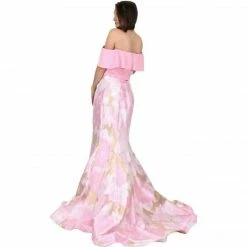 In Stock Jovani 59666 Two Piece Metallic Mermaid Size 6 Prom Dress Pageant Gown Mermaid Dresses