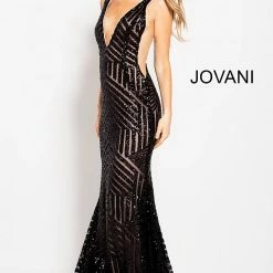 Jovani 59762 Sequin Embellished Mermaid Prom Dress Pageant Gown Plunging Neckline 85 Jovani 59762 Sequin Embellished Mermaid Prom Dress Pageant Gown Plunging Neckline