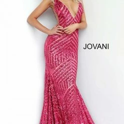 Jovani 59762 Sequin Embellished Mermaid Prom Dress Pageant Gown Plunging Neckline 72 Jovani 59762 Sequin Embellished Mermaid Prom Dress Pageant Gown Plunging Neckline