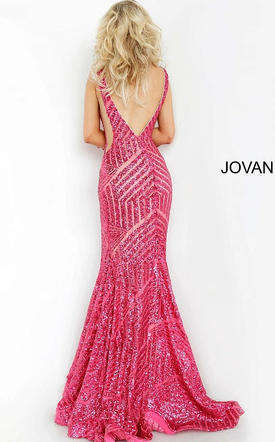 Jovani 59762 Sequin Embellished Mermaid Prom Dress Pageant Gown Plunging Neckline 43 Jovani 59762 Sequin Embellished Mermaid Prom Dress Pageant Gown Plunging Neckline