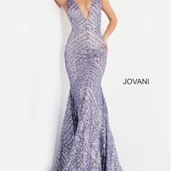 Jovani 59762 Sequin Embellished Mermaid Prom Dress Pageant Gown Plunging Neckline 60 Jovani 59762 Sequin Embellished Mermaid Prom Dress Pageant Gown Plunging Neckline