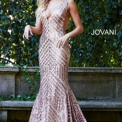 Jovani 59762 Sequin Embellished Mermaid Prom Dress Pageant Gown Plunging Neckline 86 Jovani 59762 Sequin Embellished Mermaid Prom Dress Pageant Gown Plunging Neckline