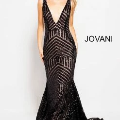 Jovani 59762 Sequin Embellished Mermaid Prom Dress Pageant Gown Plunging Neckline 84 Jovani 59762 Sequin Embellished Mermaid Prom Dress Pageant Gown Plunging Neckline