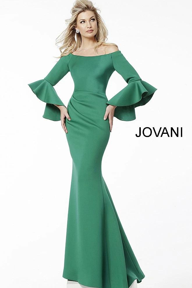 Mermaid Dresses Jovani 59993 Scuba Off The Shoulder Bell Sleeves Evening Dress Formal Long Sleeve 4 Mermaid Dresses Jovani 59993 Scuba Off The Shoulder Bell Sleeves Evening Dress Formal Long Sleeve