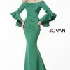 Jovani 59993 Scuba Off The Shoulder Bell Sleeves Evening Dress Formal Long Sleeve