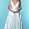Sydney's Closet SC5229 Plus Sized A Line Wedding Dress Plunging V Neckline SC 5229 Jayne
