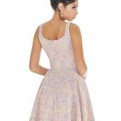 Ashleylauren Ashley Lauren 4282 Pink Tweed Cocktail Dress With Jacket Short A Line Interview Dress