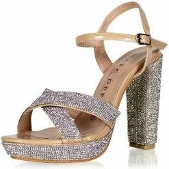 Marc Defang 5" Charlie Crystal Platform Pageant Heel Wide Shoe Formal Shoes