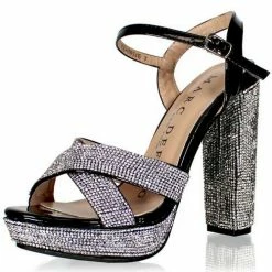 Marc Defang 5" Charlie Crystal Platform Pageant Heel Wide Shoe Formal Shoes