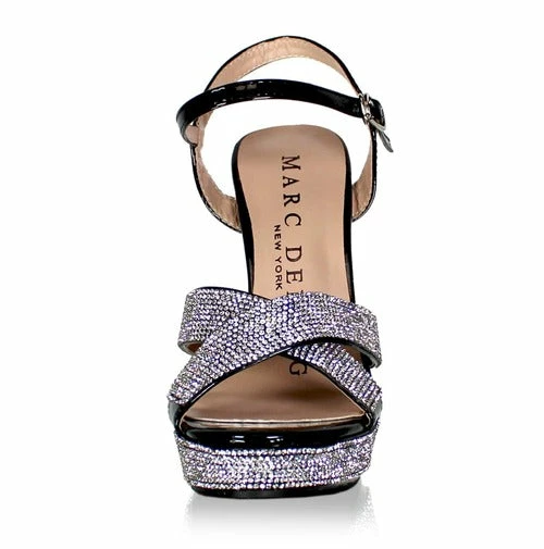 Marc Defang 5" Charlie Crystal Platform Pageant Heel Wide Shoe Formal Shoes 9 Marc Defang 5" Charlie Crystal Platform Pageant Heel Wide Shoe Formal Shoes