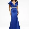 Ashleylauren Ashley Lauren 11130 Ruffle Shoulder Satin Evening Gown Prom And Pageant Gown