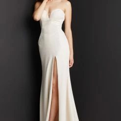 JVN By Jovani Corset Dresses Jovani JVN08510 Prom Dress Strapless Corset Back Glitter Long Evening Gown 08510