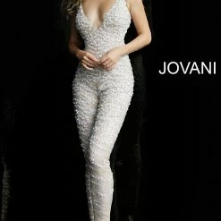 Jovani Bridal 60010 Embellished V Neckline Jumpsuit Tulle Overskirt Pageant Wedding Backless Dresses 14 Jovani Bridal 60010 Embellished V Neckline Jumpsuit Tulle Overskirt Pageant Wedding Backless Dresses