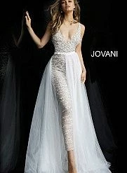 Jovani Bridal 60010 Embellished V Neckline Jumpsuit Tulle Overskirt Pageant Wedding Backless Dresses 17 Jovani Bridal 60010 Embellished V Neckline Jumpsuit Tulle Overskirt Pageant Wedding Backless Dresses