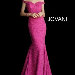 In Stock Jovani 60122 Sz 14 Fuchsia Iridescent Shimmer Mermaid Prom Dress Glitter Gown Mermaid Dresses
