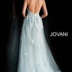 Jovani 60124 Lace Halter Prom Jumpsuit Romper Lace Detachable Skirt Dress