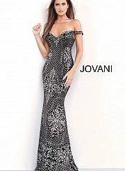 In Stock Jovani JVN60139 Blush Shimmer Prom Dress Long Glitter Gown Off The Shoulder Size 6 Long Sleeve Dresses