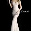 In Stock Jovani JVN60139 Blush Shimmer Prom Dress Long Glitter Gown Off The Shoulder Size 6 Long Sleeve Dresses