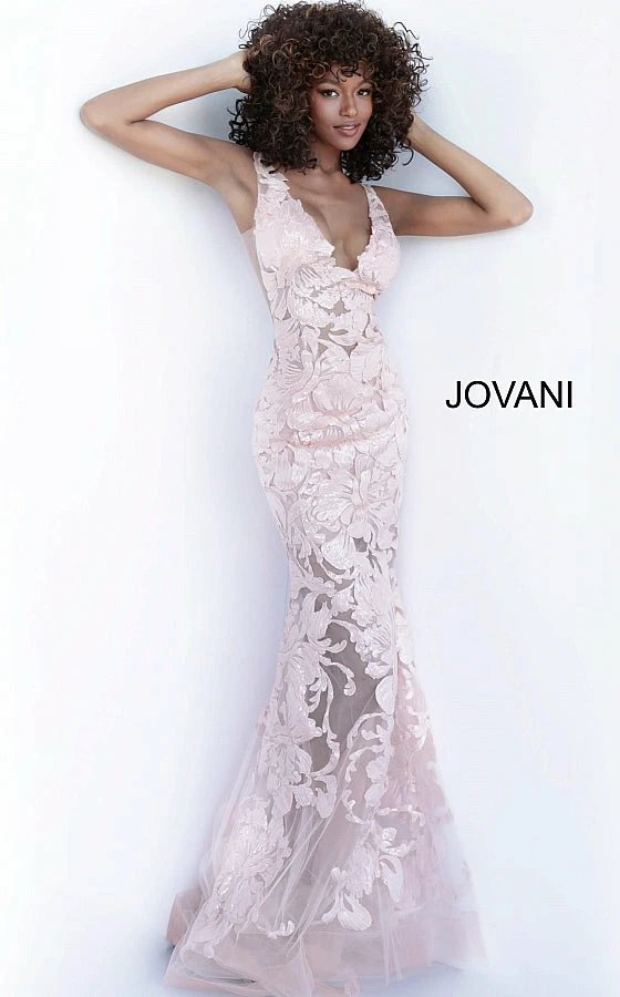Jovani 60283 Long Floral Sheer Sequin Formal Evening Prom Dress V Neck Gown Backless Dresses 7 Jovani 60283 Long Floral Sheer Sequin Formal Evening Prom Dress V Neck Gown Backless Dresses