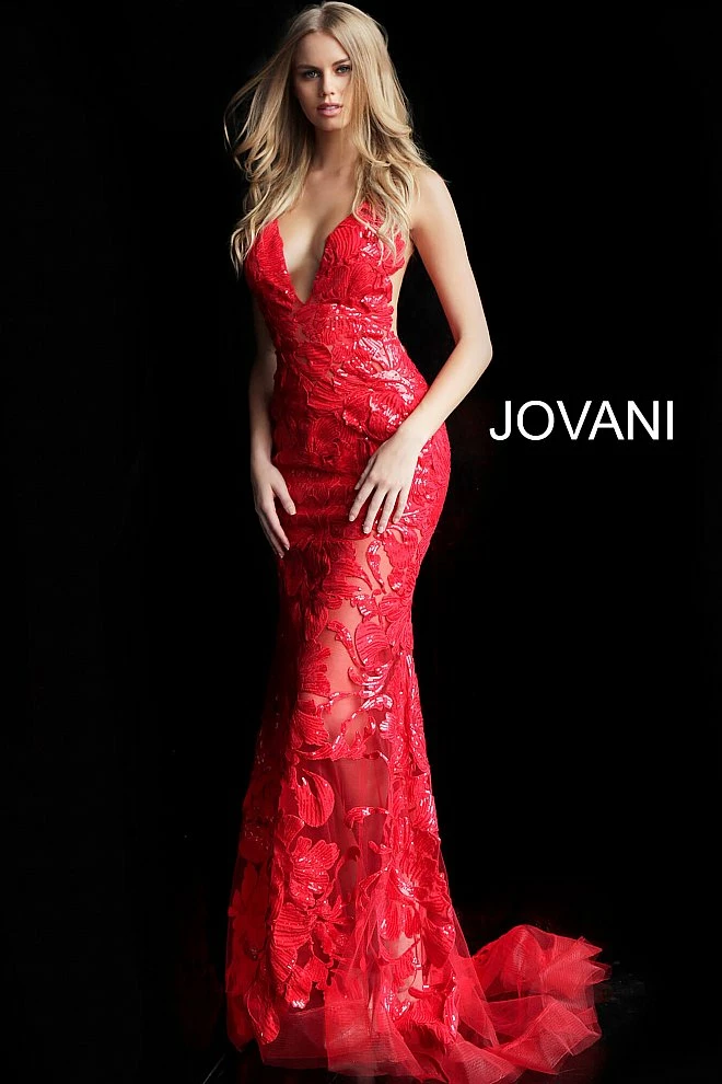 Jovani 60283 Long Floral Sheer Sequin Formal Evening Prom Dress V Neck Gown Backless Dresses 9 Jovani 60283 Long Floral Sheer Sequin Formal Evening Prom Dress V Neck Gown Backless Dresses