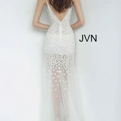 Jovani 60695 Prom Dress Embellished Sheer Floral Beading Wedding Gown
