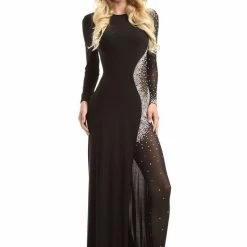In Stock Johnathan Kayne 6093 Black Size 4 Prom Pageant Dress Jumpsuit Sheer Long Sleeve Jumpsuits & Rompers