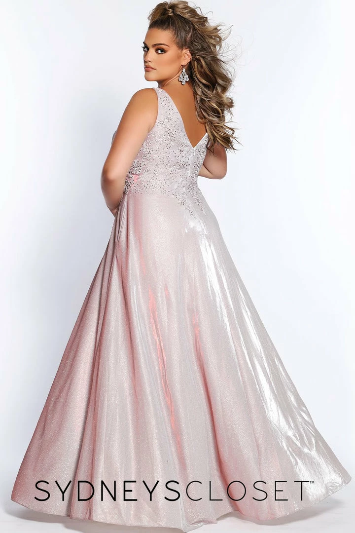 In Stock Sydney's Closet SC7311 Size 18 V Neckline A Line Prom Dress Pageant Gown Shimmer SC 7311 7 In Stock Sydney's Closet SC7311 Size 18 V Neckline A Line Prom Dress Pageant Gown Shimmer SC 7311